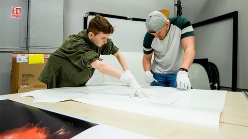 Students working on a project