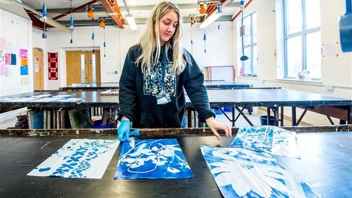Surface Pattern student working on a project